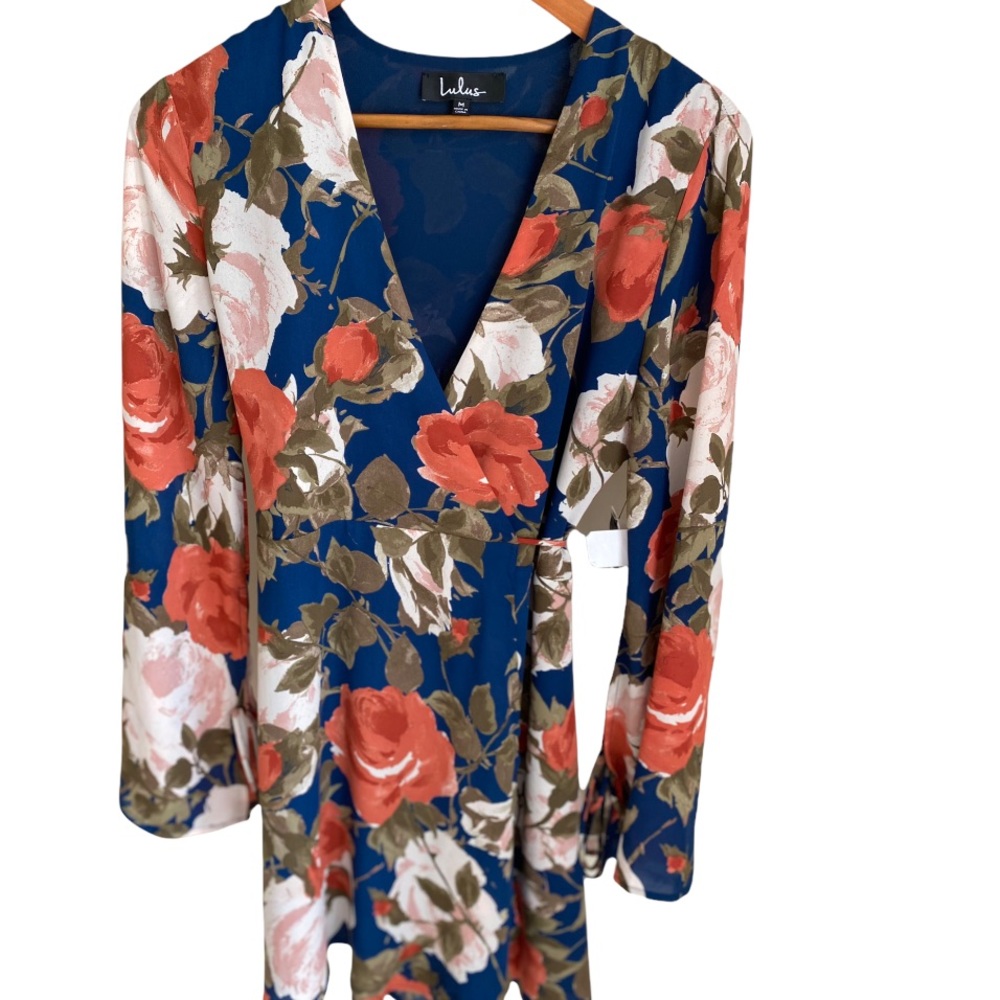 Lulu’s Wrapped Up in Roses Navy Floral Print Dress - Picture 7 of 13